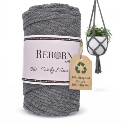 Produktbild von Makramee Garn 3mm Cordy Mini, 250g Baumwollkordel, weich & reißfest 106 Urban Grey