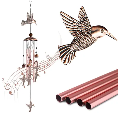 Produktbild von Windspiel für den Außenbereich - 4 Aluminiumröhren - Dekoration für den Garten