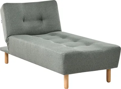 Produktbild von BELIANI Chaiselongue Universal Grün Stoffbezug Gesteppt mit Schlaffunktion Verstellbare Rückenlehne Holzfüße Retro-Design Wohnzimmer Ausstattung