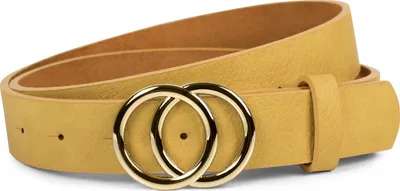 Produktbild von styleBREAKER Damen Gürtel mit glänzender Ringschnalle | verstellbarer Hüft- & Taillengürtel in Unifarbe | modischer Synthetik Gürtel 3 cm breit