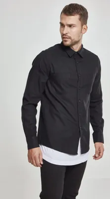 Obrázok produktu pre Urban Classics Košeľa Flanell s lemom čierna-L