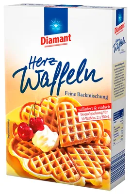 Obrázek produktu pro Diamond heart waffles jemná směs na pečení rafinovaná a jednoduchá 500g