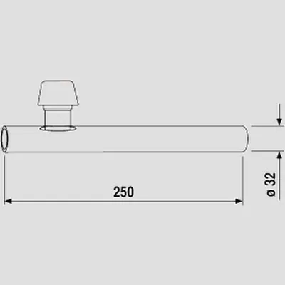 Productafbeelding van Eisenberg ABU sifonbuis, verchroomd, met buisventilator DN32, 1 stuk.
