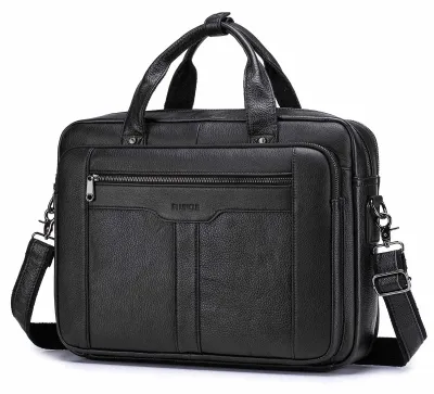 Productafbeelding van Vintage Leren Aktetas voor 15.6 Inch Laptops