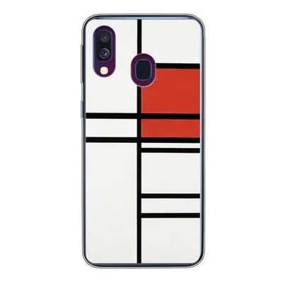 Produktbild von MuchoWow® Handyhülle Schutzhülle Hülle für Samsung Galaxy A40 Komposition mit Rot und Weiß - Piet Mondrian Silikon Softcase Handy Hülle - Handy-Tasche
