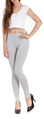 Produktbild von Damen Leggings Hoher Bund verschiedene Farben Baumwolle; Grau Meliert L/40