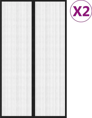 Immagine prodotto di Tende Antimosche 2 pz per Porte con Magneti Nere 200x80 cm