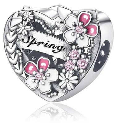 Produktbild von Charm-Anhänger aus 925er Sterlingsilber – Design mit Stern und Herz