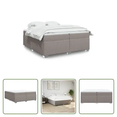 Produktbild von The Living Store Boxspringbett mit Matratze Taupe 200x200 cm Stoff