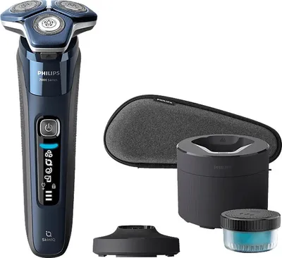 Zdjęcie produktu dla Philips SHAVER Series 7000 S7885/55, Golarka rotacyjna, Czarny, Niebieski, SteelPrecision blades, Przyciski, LED, GroomTribe