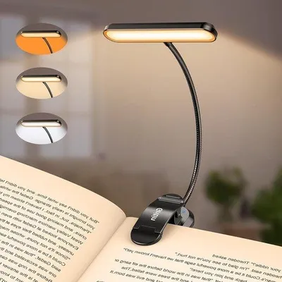 Productafbeelding van Leeslamp - Boeklamp - Lezen bij bed - 3 kleurstanden - 19 LEDs - Zwart