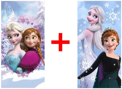 Produktbild von Disney Frozen Anna und Elsa Strandtuch, Handtuch, Badetextilien, 70 x 140 cm, 2er-Set