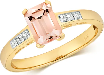 Produktbild von Chicer 9 Karat (375) Gold Damen - Diamant Solitärring Prinzessschliff 0.12 Karat mit Morganit, 55 (17.5); TRS11055RSO