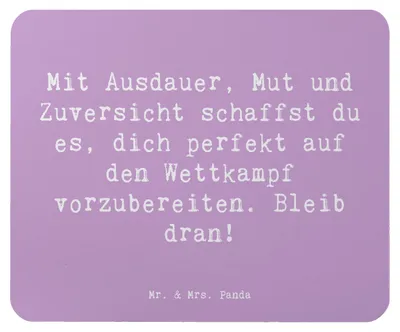 Produktbild von Mr. & Mrs. Panda Mauspad Spruch Wettkampfvorbereitung meistern - Lavendeltraum - Geschenk, Zuversicht, pc, Lebensfreude, Sport, mousematte, Trost, Selbstvertrauen, Erfolg