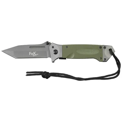 Produktbild von FoxOutdoor Klappmesser, G10-Griff,oliv, Gürtelclip, Einhand