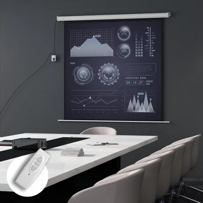 Produktbild von SUGIFT Rollo-Leinwand 92 Zoll, Motorisierte Projektionsleinwand, 1:1 Format 4K HD, Weiß | 189,5 x 189,5 cm | 160° Betrachtungswinkel | Fernbedienung