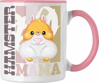 Produktbild von Trendation - Hamster Mama Tasse Geschenk für Hamster Besitzerin Spruch Geschenkidee (Rosa)