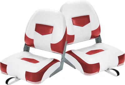 Produktbild von KOMFOTTEU 2-teiliger Bootssitz, Bootszubehör mit klappbarer Rückenlehne, PVC und PP Ergonomischer Bootsstuhl, Belastbarkeit bis 110 kg, 50x52x42 cm