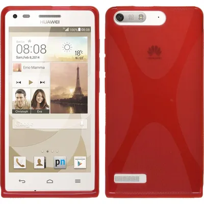 Produktbild von PhoneNatic Case kompatibel mit Huawei Ascend P7 Mini - rot Silikon Hülle X-Style + 2 Schutzfolien