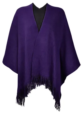 Produktbild von Damen-Poncho aus Kaschmir mit Fransen für Herbst und Winter
