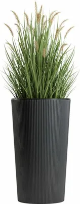 Zdjęcie produktu dla HowHomely | Doniczka - donica - 57 x 29 cm - szara - struktura rowkowa - osłonka - donica ogrodowa