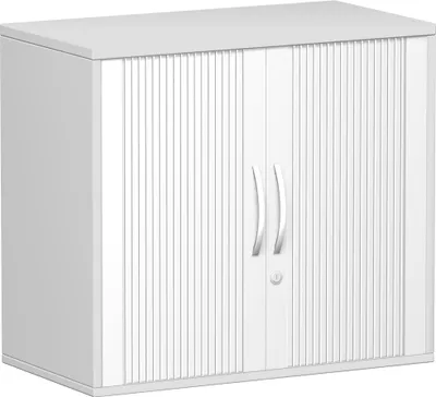 Produktbild von Geramöbel Anstell-Querrollladenschrank Oberboden 25 mm, mit Stellfüßen, abschließbar, 800x425x720, Silber/Lichtgrau, S-381110-SL