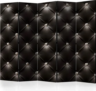 Obrázek produktu pro Oboustranný paraván Pozadí a vzory 225x172 cm 5dílný černý