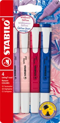 Immagine prodotto di STABILO Textmarker - swing cool NatureCOLORS Wildflower - 4er Pack - 4 Farben