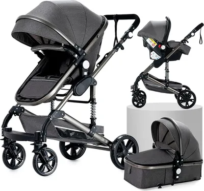 Produktbild von Kinderwagen 3 in 1 - Babywagen 3 in 1 - Wandelwagen - Kinderwagen 3 in 1 inkl. Autostoel
