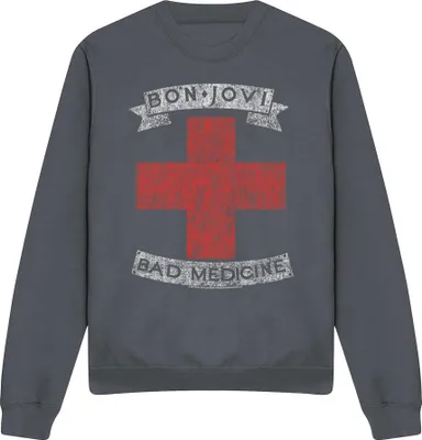 Immagine prodotto di Bon Jovi - Felpa "Bad Medicine" per uomo/donna Unisex TV20100 (L) (Charcoal)