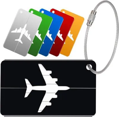 Image de Étiquettes de voyage en aluminium pour valises, disponibles en plusieurs couleurs, 7,5 x 4,5 cm