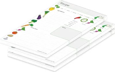 Image de PRICARO Bloc-notes de recettes "Légumes", A4, 25 feuilles, 3 pièces