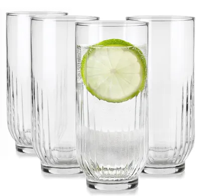 Longdrinkgläser Set 4-teilig 360 ml, spülmaschinenfest, transparent