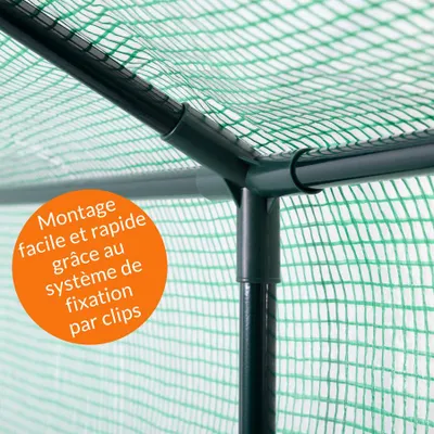 Image de GARDEBRUK® Serre de jardin plastique 2,23m² 4 étagères porte enroulable protection serre tomate hivernage légume plante fleur 190x186x120cm