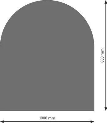 Produktbild von Raik Bodenplatte B3 Halbrund gussgrau pulverbeschichtet 800 x 1000 mm