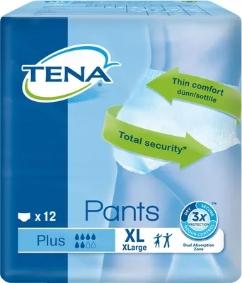 Produktbild von TENA Ink. Pants Plus Extra Large, Unisex, XL, Weiß, 12 Stück(e)