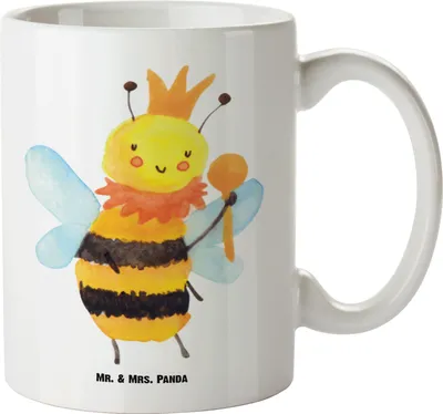 Produktbild von Mr. & Mrs. Panda weisse tasse Biene König - Weiß - Geschenk, Teepott, Teebecher, Kaffeepott, Große, Pott