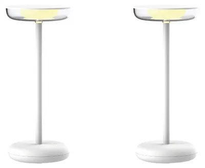 Produktbild von Luxus - Tischlampe Mykonos - Weiß - H26 x Ø11