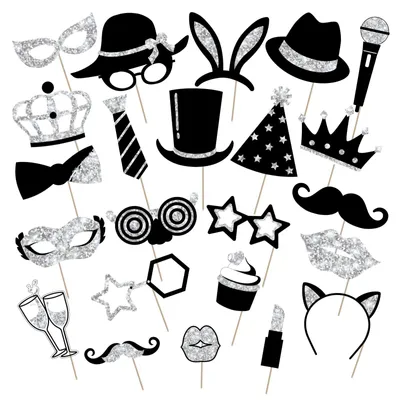 Productafbeelding van Fotoaccessoires - Set van 24 stuks voor fotoboxen - Zilver