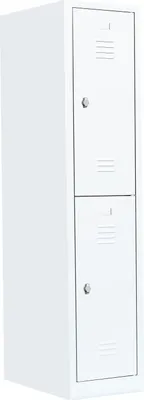 Produktbild von Spind Garderobenschrank Stahlschrank Doppelspind doppelstöckig Weiß 523217