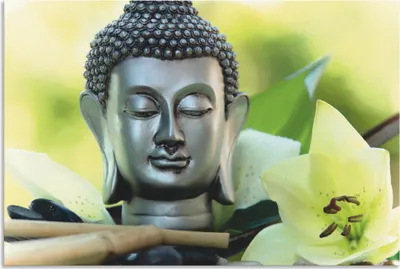 Produktbild von ARTland Wandbild Alu für Innen & Outdoor Entspannung und Ruhe mit Buddha Größe: 90x60 cm