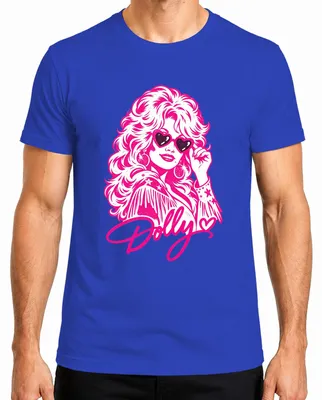 Imagen del producto de Camiseta para hombre, estilo retro, con motivos de la cantante de música country Dolly Parton, diseño de vaquera, color azul, talla 3XL