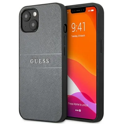 Image de Guess Guhcp13Spsasbgr Iphone 13 Mini 5.4 Grey/Grey Saffiano Strap