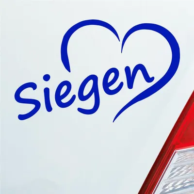 Produktbild von Auto Aufkleber Siegen Herz Stadt City Love Liebe Heimat 13,5x8 cm Dunkelblau Sticker Heckscheibenaufkleber