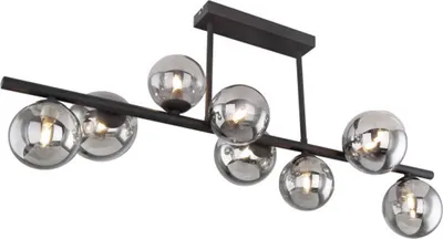 Productafbeelding van Zwarte plafondlamp met smoke glas Riha