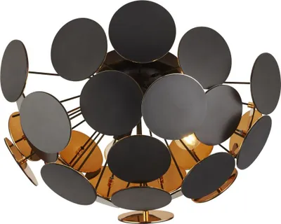 Obrázek produktu pro Stropní svítidlo kovové Ø 52 cm v černém zlatě E14 3 světla kulaté moderní