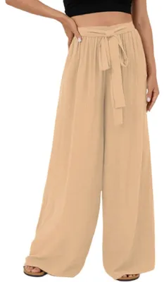 Produktbild von Leichte Palazzo Sommerhose für Damen mit Hoher Taille und Taschen