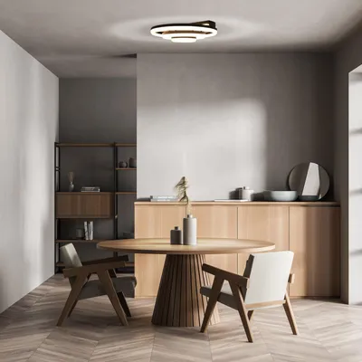 Zdjęcie produktu dla Lampa sufitowa LED czarna, ściemniana, zdalne sterowanie, D 60 cm