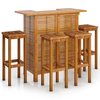 Produktbild von 5-tlg. Gartenbar-Set Massivholz Akazie