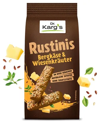 Produktbild von Dr. Kargs Rustinis Bergkäse und Wiesenkräuter knusprig kross 125g